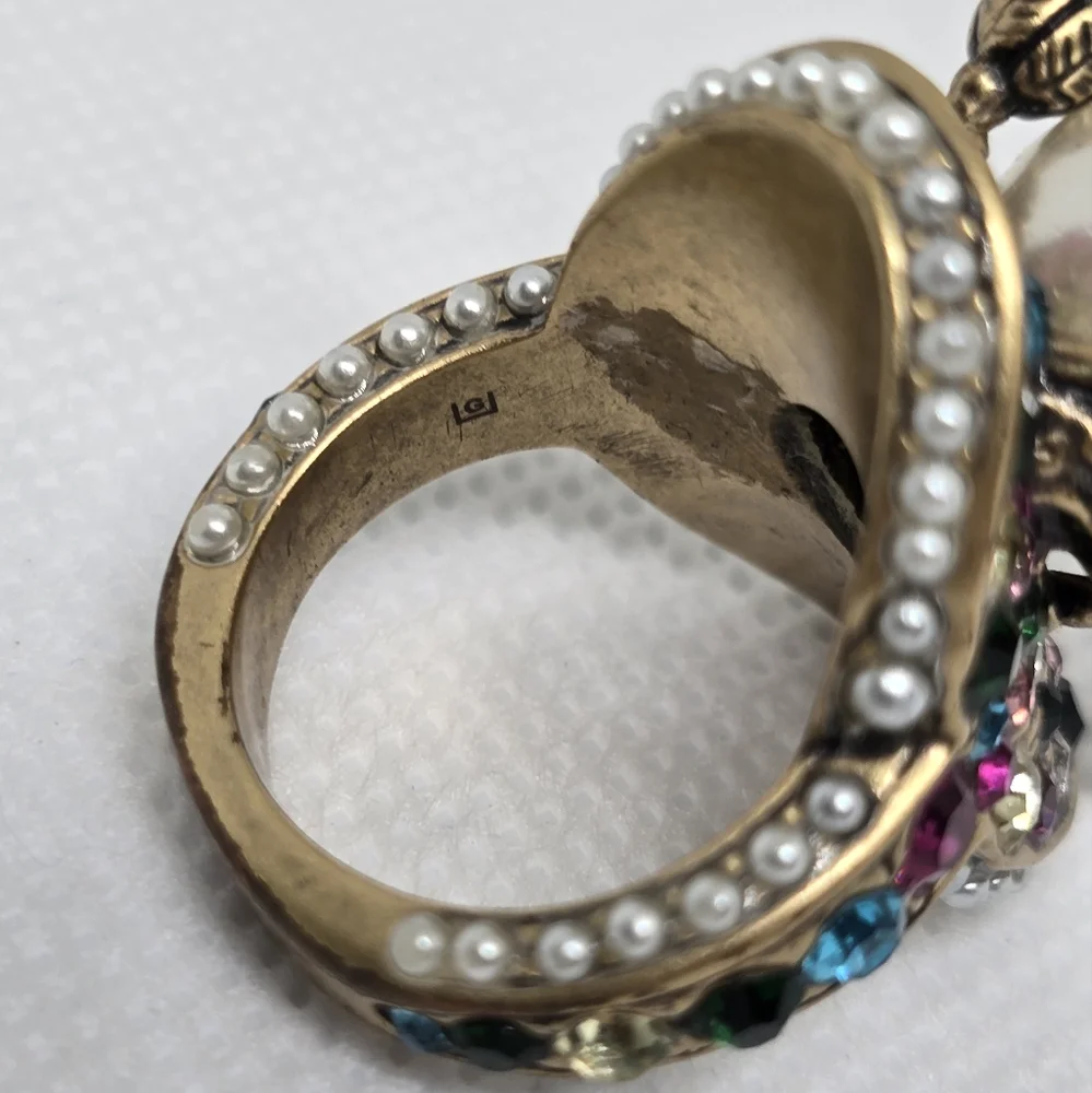 Gucci Pearl Flower Multicolor Ring